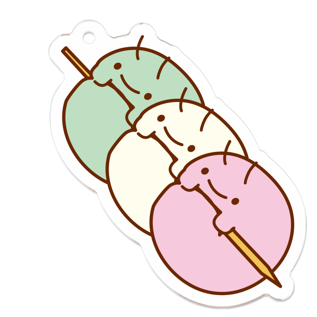 三色だんだんのアクリルキーホルダー
