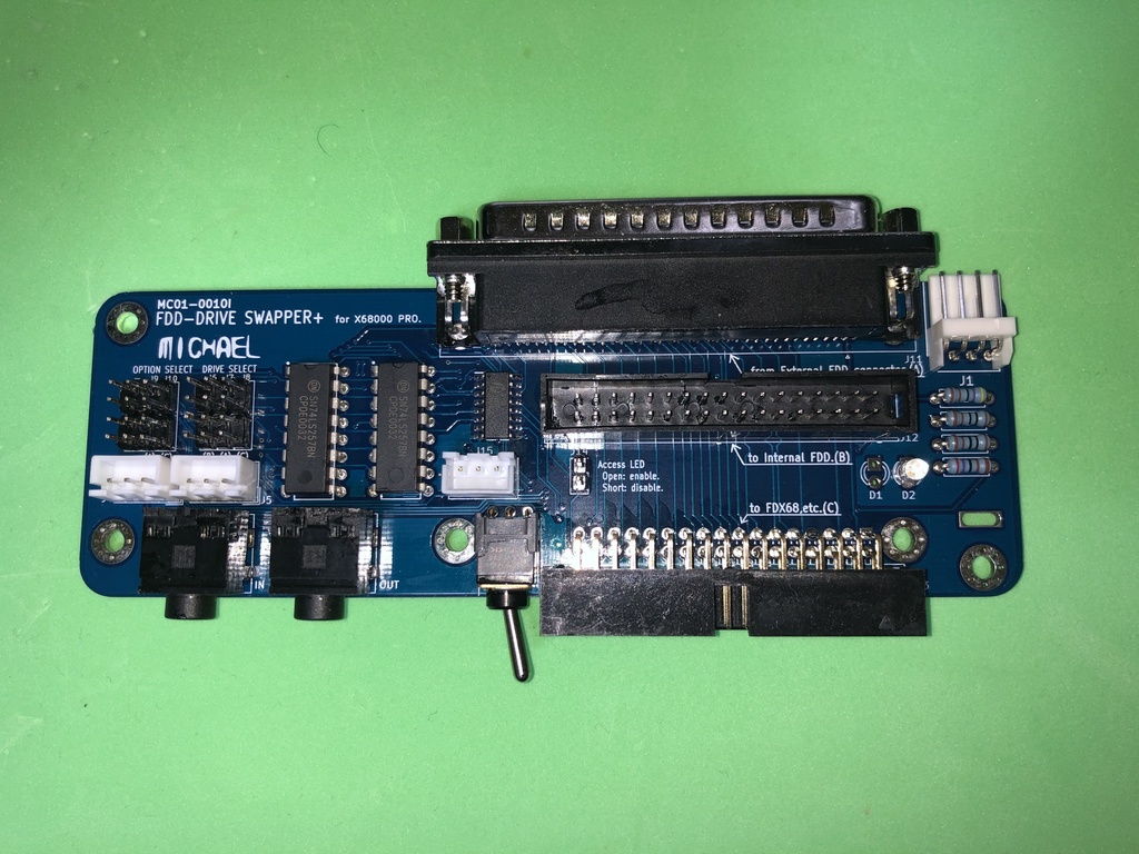 (11/25本文に追記あり)X68000 横置型(PROシリーズ)用 FDD-DRIVE SWAPPER+