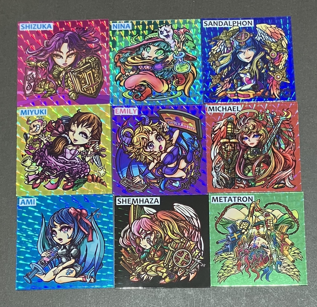 【ファウロスの封印・mixtureさんイラスト】扇プリズム版シール9種セット【シール2種カード2種おまけ】