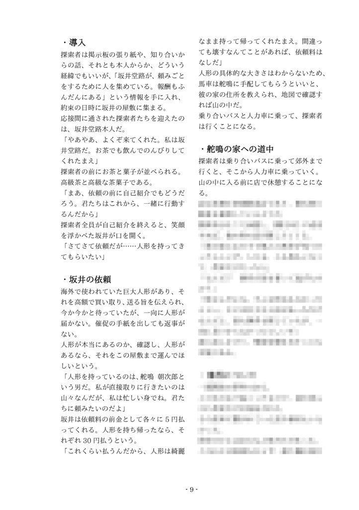 新クトゥルフ神話TRPG 大正・昭和初期シナリオ集「坂井堂路は動かない」