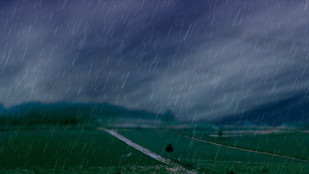 動画素材 雨が降る草原と流れる雲の背景素材 ごにば素材屋 Booth