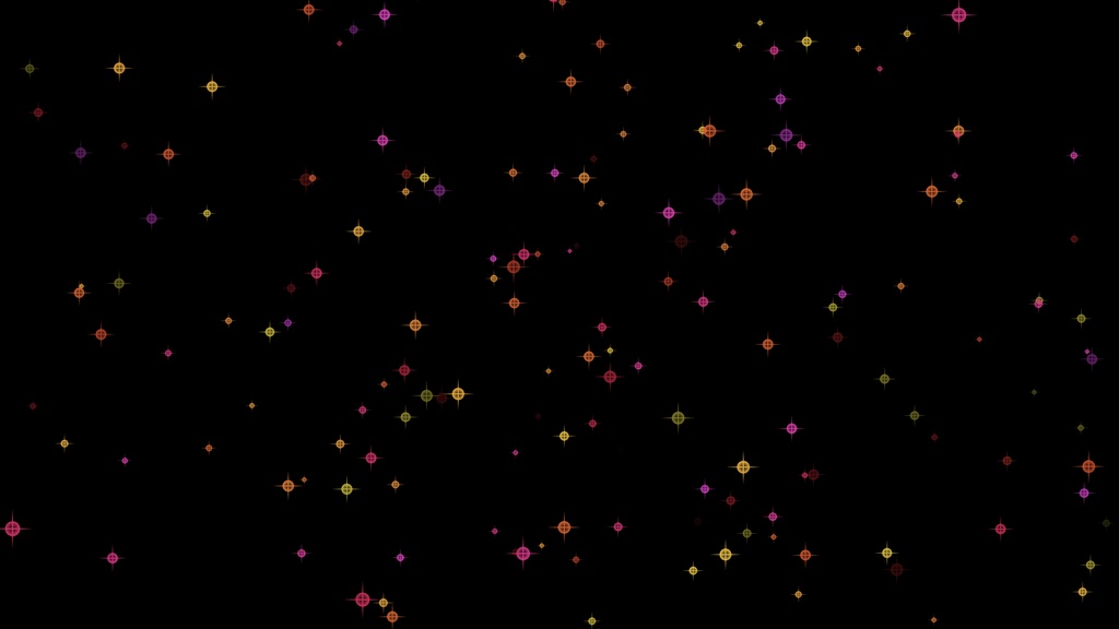 【動画素材】4色のハロウィーンカラーのキラキラパーティクル背景素材