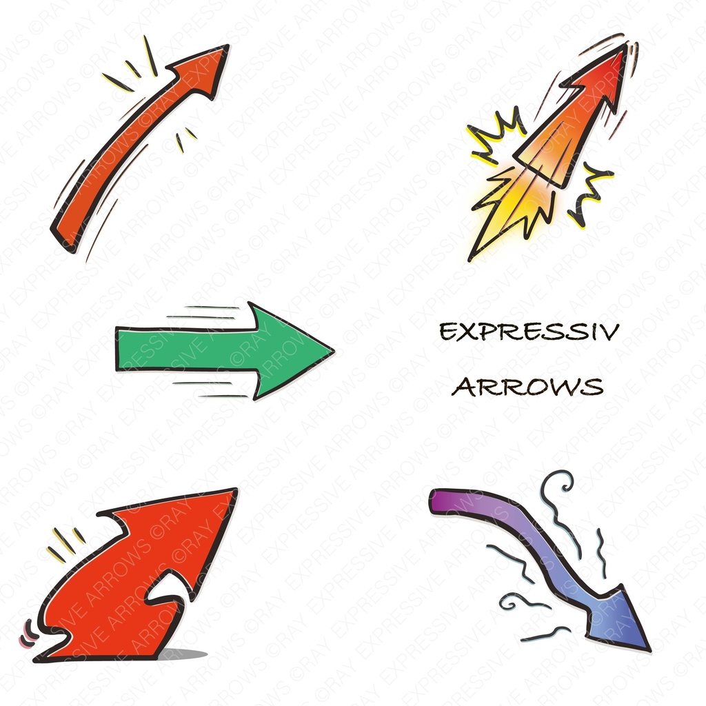 EXPRESSIVE ARROWS−感情が伝わる矢印アイコン Aセット（5種類）