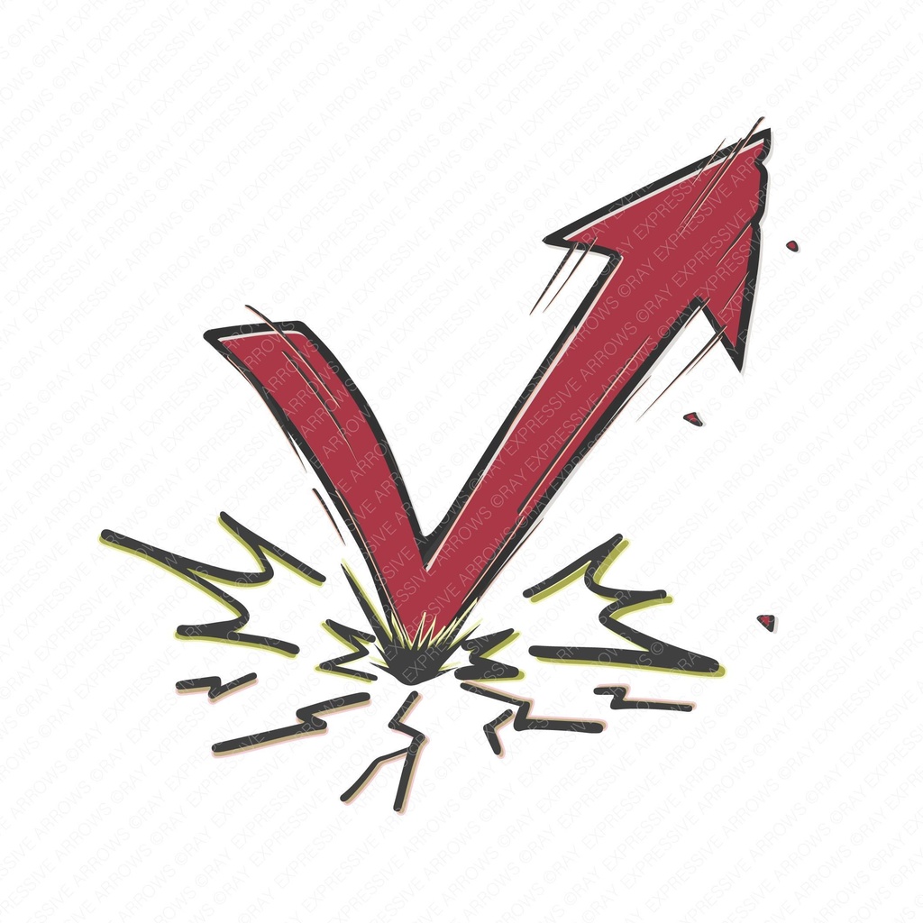 不屈のV字回復矢印_Expressive Arrows