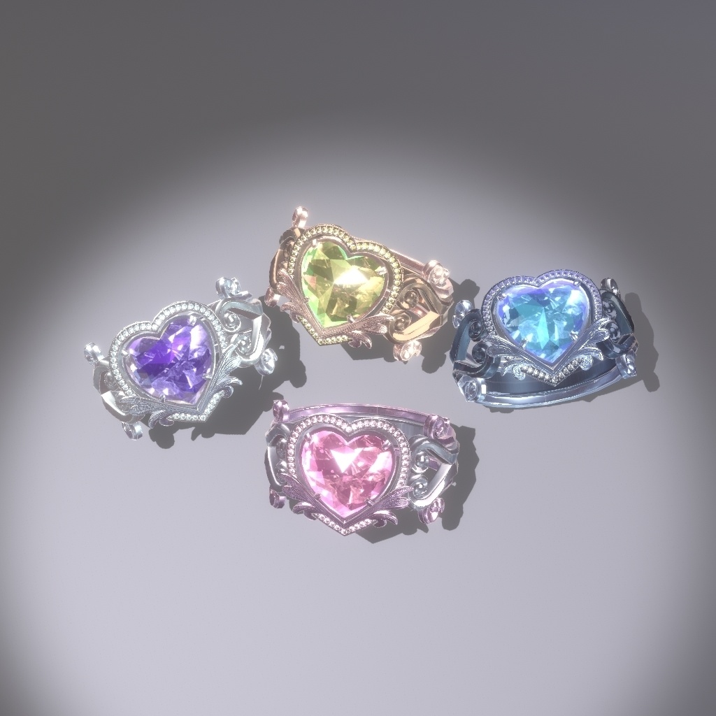 [Pinkegg] 💖Sparkling Heart Ring💖