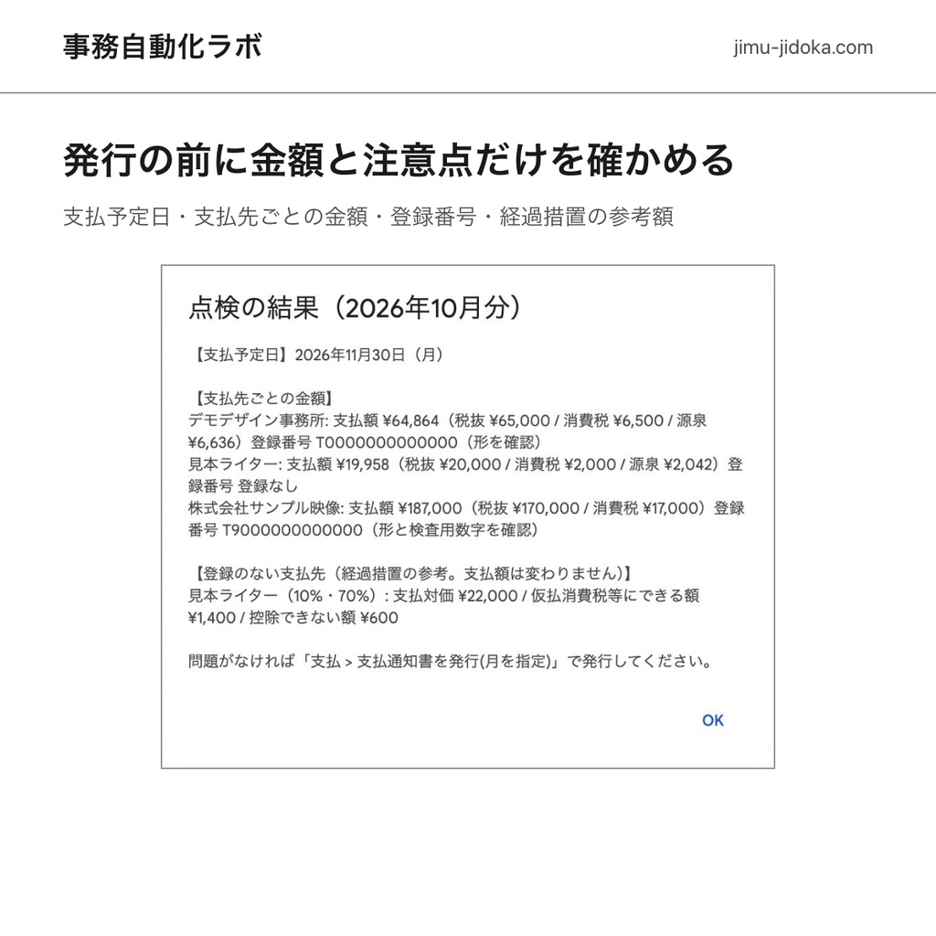 外注先・フリーランスへの支払いセット(GAS)|支払通知書PDF・全銀の振込データ