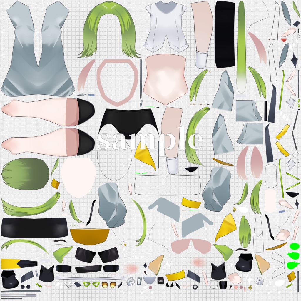 【汎用モデル】猫耳の少女【パーツ分け済みPSD】