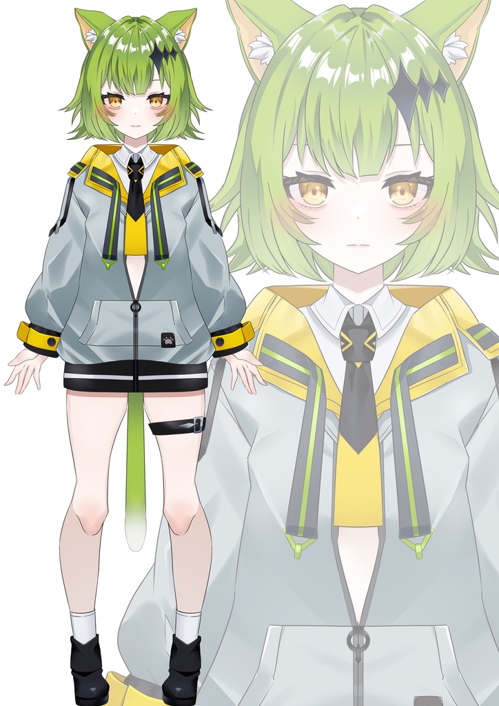 【汎用モデル】猫耳の少女【パーツ分け済みPSD】