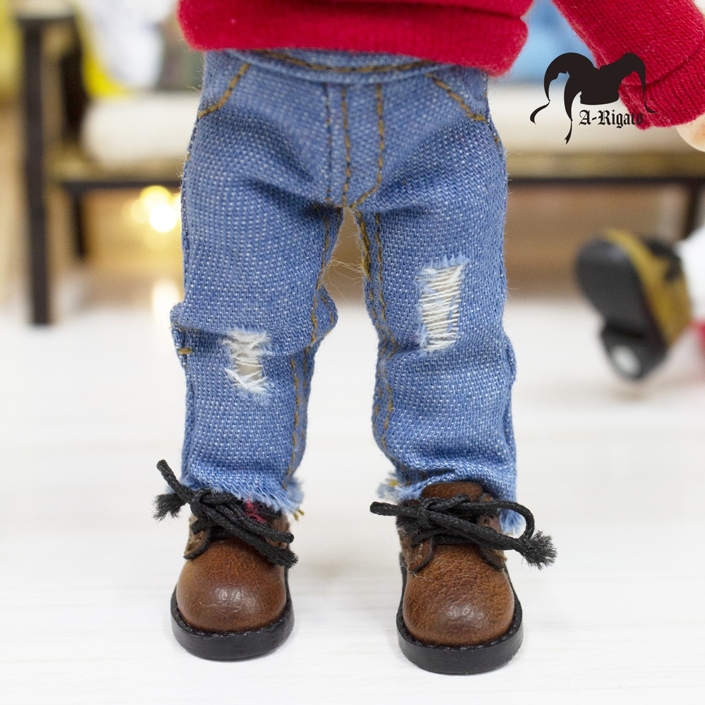 【A-Rigato】オビツ11・ねんどーる共通 ダメージ加工ジーパン