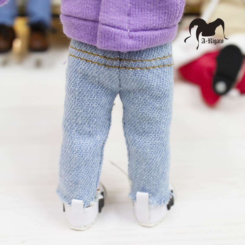 【A-Rigato】オビツ11・ねんどーる共通 ダメージ加工ジーパン