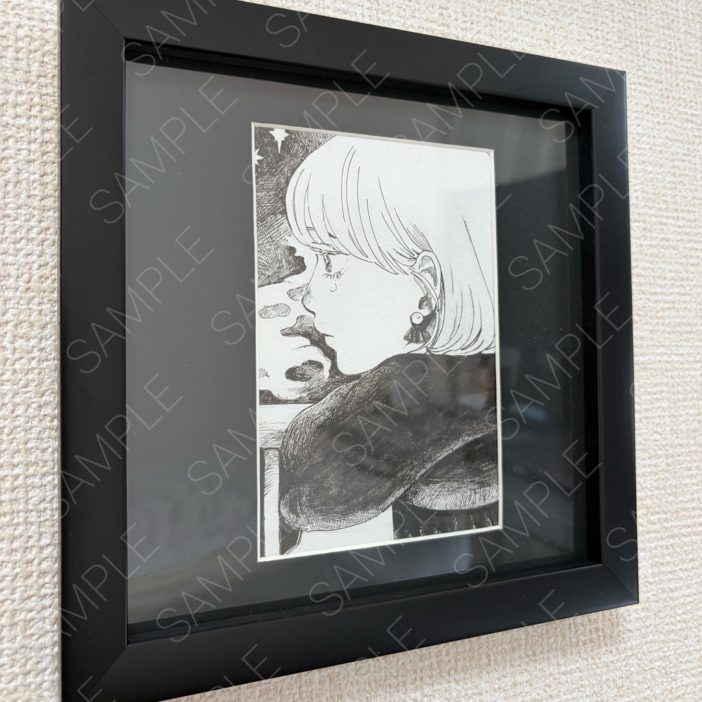 原画「冬の夜」(額込み)