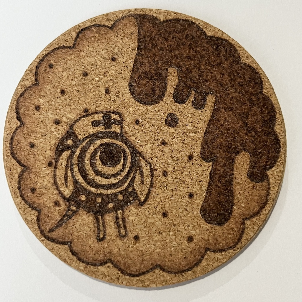 コルクコースター ウッドバーニング