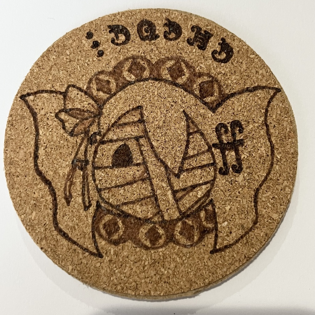 コルクコースター ウッドバーニング
