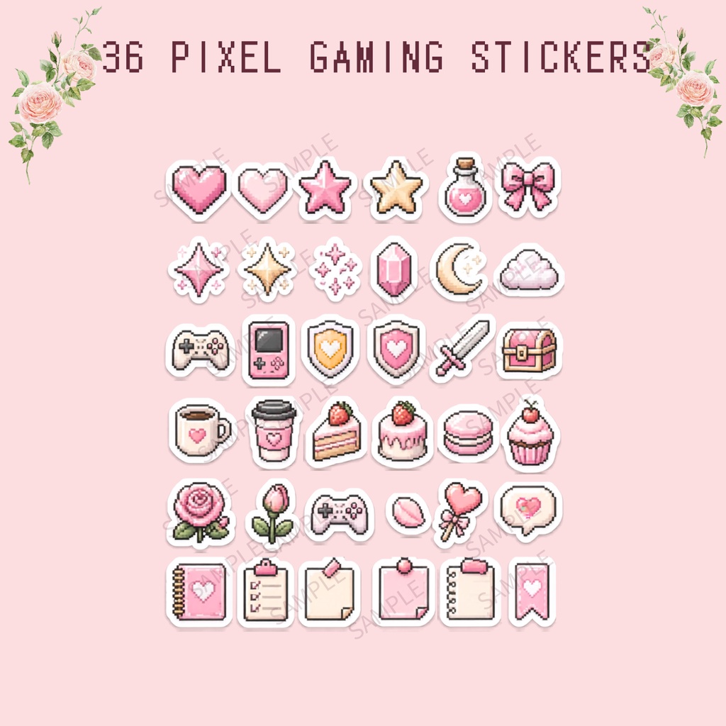 Pixel Gaming Stickers｜Goodnotes ゲームデジタルステッカー