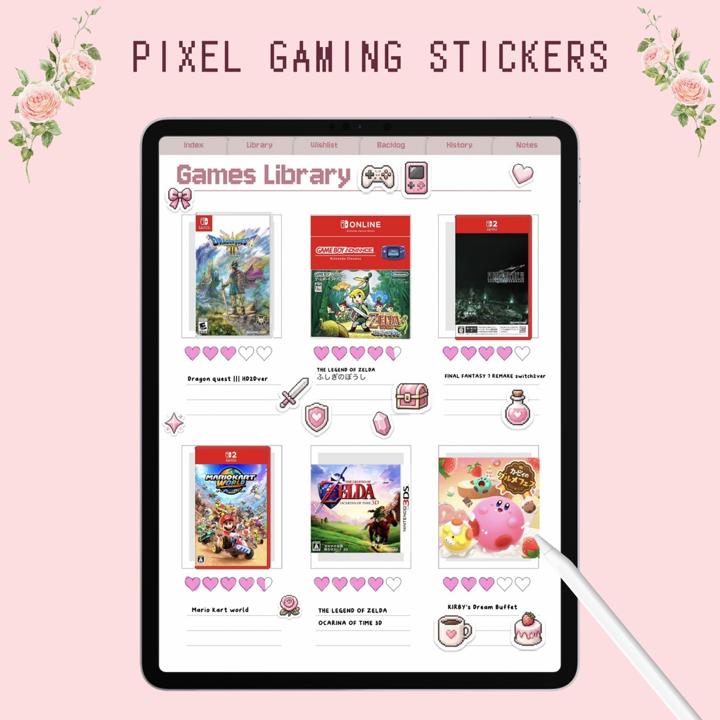 Pixel Gaming Stickers|Goodnotes ゲームデジタルステッカー