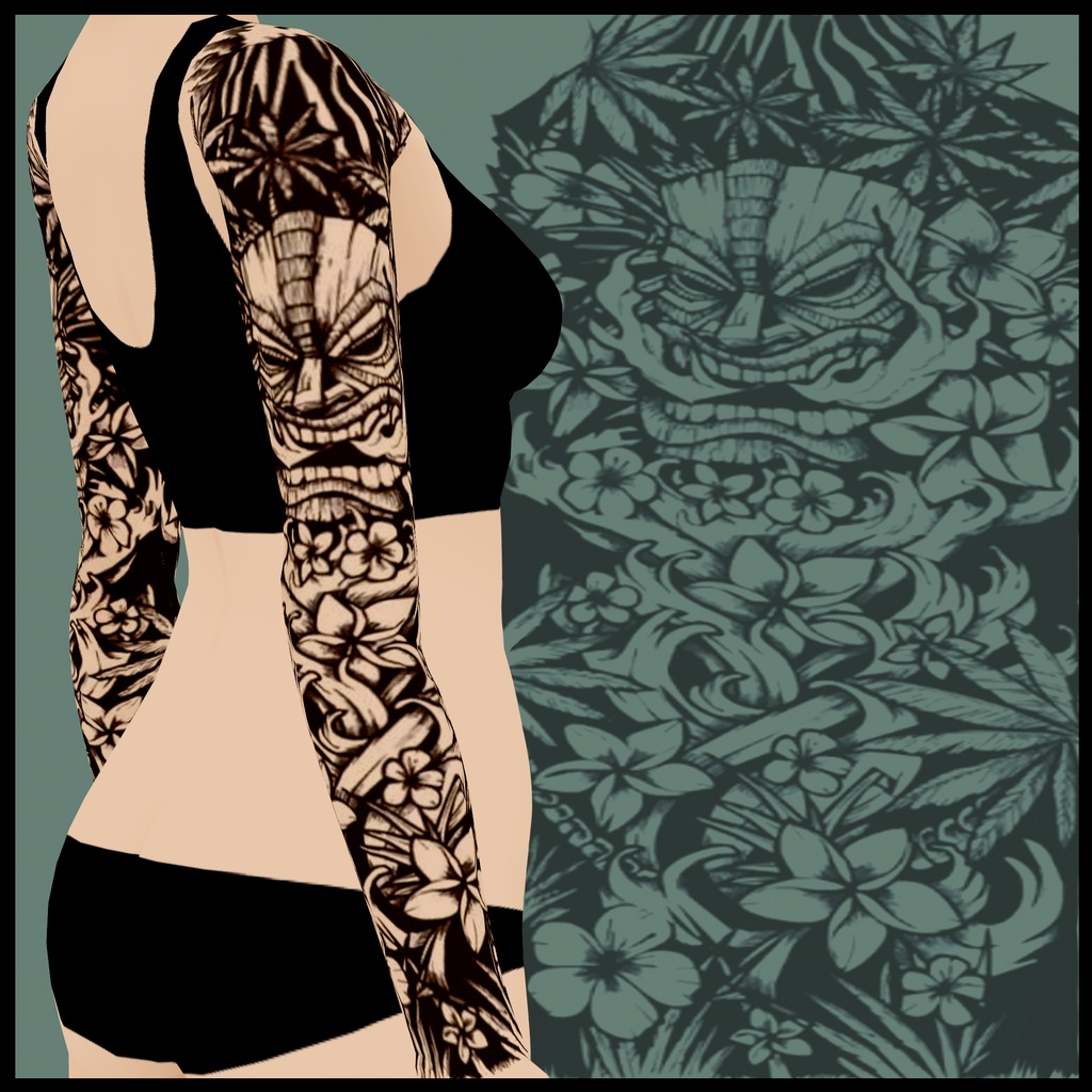 VROID】 Volcano Tattoo Sleeve (STABLE ver) Nyandere Designs BOOTH