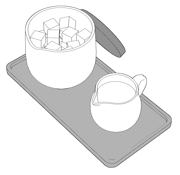 パフェ11種&基本のカフェセット/食器14種(コーヒー/紅茶/水グラス/ミルクポッド/シュガーポッド/スプーン/皿/飾りレース/)