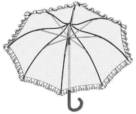 クリスタ用 日傘/日よけ(バロック)パコダ傘22種セット済 持ち手の長さ調整あり/パーツの移動+非表示OK!