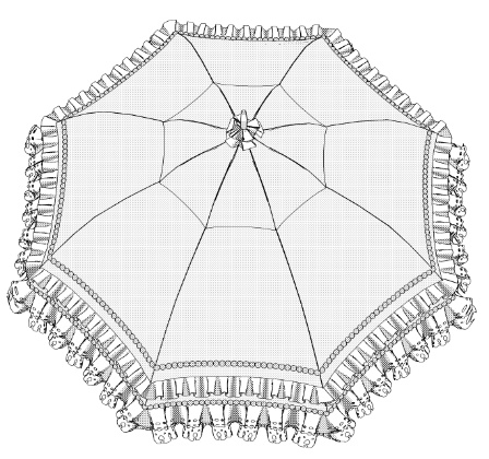 クリスタ用 日傘/日よけ(バロック)パコダ傘22種セット済 持ち手の長さ調整あり/パーツの移動+非表示OK!