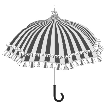 クリスタ用 日傘/日よけ(バロック)パコダ傘22種セット済 持ち手の長さ調整あり/パーツの移動+非表示OK!