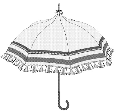 クリスタ用 日傘/日よけ(バロック)パコダ傘22種セット済 持ち手の長さ調整あり/パーツの移動+非表示OK!