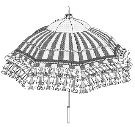クリスタ用 日傘/日よけ(バロック)パコダ傘22種セット済 持ち手の長さ調整あり/パーツの移動+非表示OK!