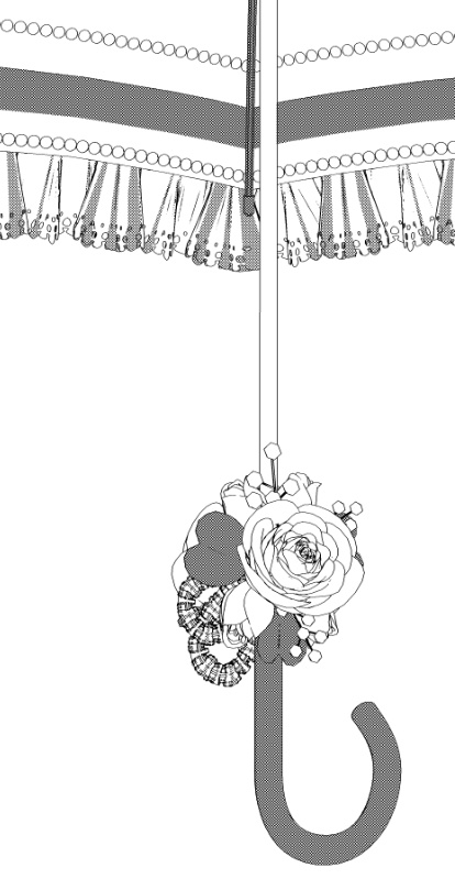 クリスタ用 日傘/日よけ(バロック)パコダ傘22種セット済 持ち手の長さ調整あり/パーツの移動+非表示OK!