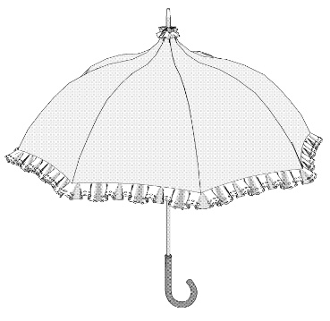 クリスタ用 日傘/日よけ(バロック)パコダ傘22種セット済 持ち手の長さ調整あり/パーツの移動+非表示OK!