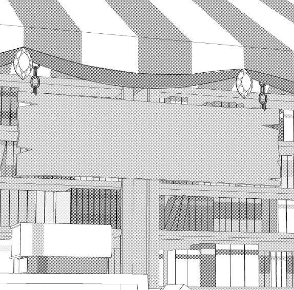 露店2/テント(本棚/木皿/木箱/看板/壺/ペン/羽ペン/筆/インク)