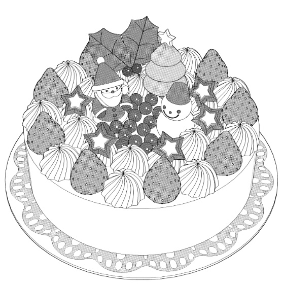 ホールケーキ6種(プレーン/誕生日/お祝い/クリスマス)/それぞれカット分(大皿レース付き1種/小皿3種)