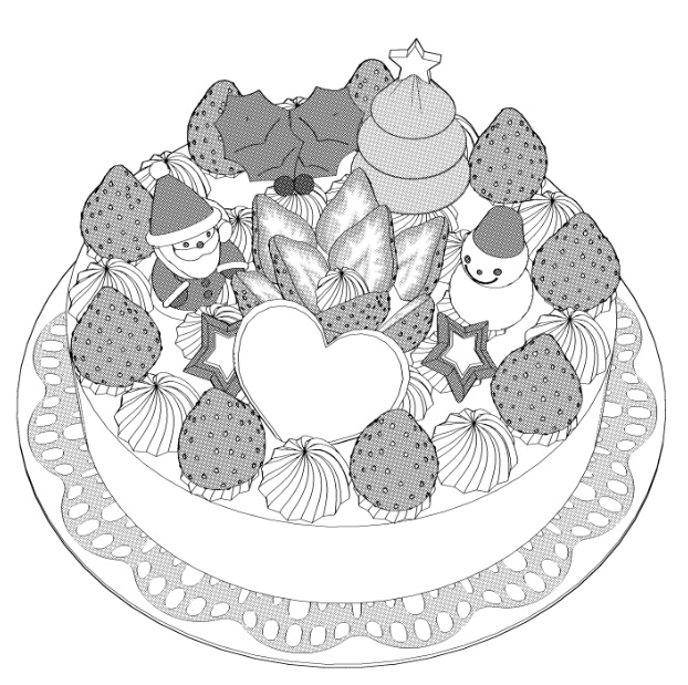 ホールケーキ6種(プレーン/誕生日/お祝い/クリスマス)/それぞれカット分(大皿レース付き1種/小皿3種)