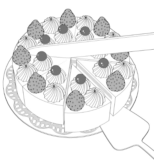 ホールケーキ6種(プレーン/誕生日/お祝い/クリスマス)/それぞれカット分(大皿レース付き1種/小皿3種)