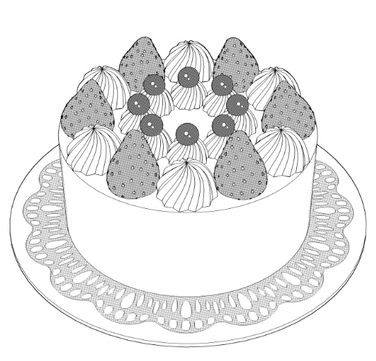 ホールケーキ6種(プレーン/誕生日/お祝い/クリスマス)/それぞれカット分(大皿レース付き1種/小皿3種)