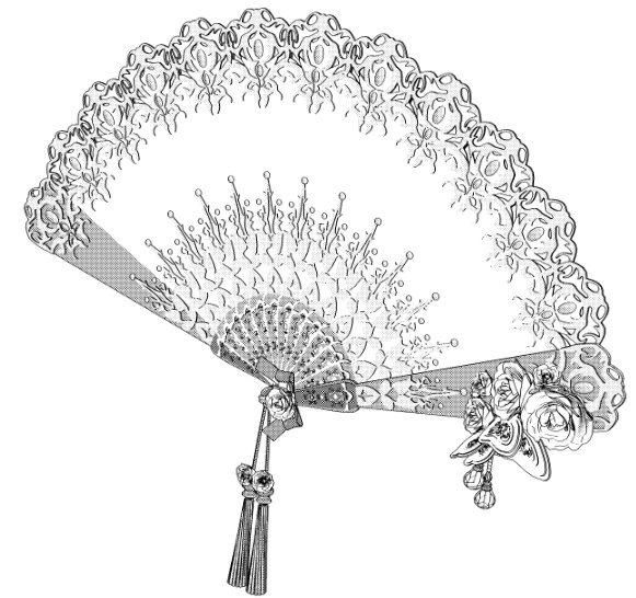 扇子2/扇/開き方5種(バロック/令嬢)蝶/レース/リボン/花