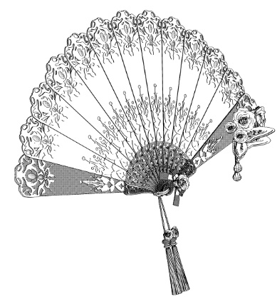 扇子2/扇/開き方5種(バロック/令嬢)蝶/レース/リボン/花