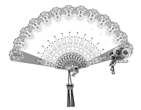 扇子2/扇/開き方5種(バロック/令嬢)蝶/レース/リボン/花