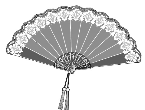 扇子/扇/開き方5種(バロック/令嬢)