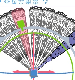 扇子3/扇/開き方5種(バロック/令嬢)宝石飾り/レース/リボン/花/豪華系