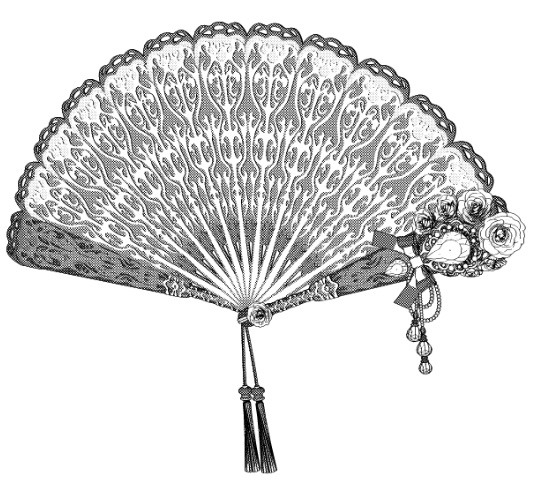 扇子3/扇/開き方5種(バロック/令嬢)宝石飾り/レース/リボン/花/豪華系