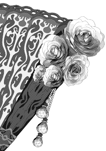 扇子3/扇/開き方5種(バロック/令嬢)宝石飾り/レース/リボン/花/豪華系