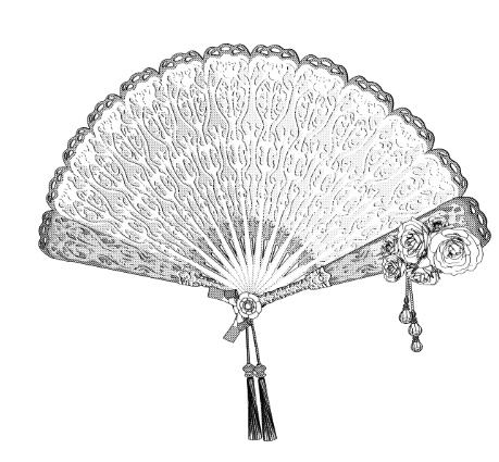 扇子3/扇/開き方5種(バロック/令嬢)宝石飾り/レース/リボン/花/豪華系