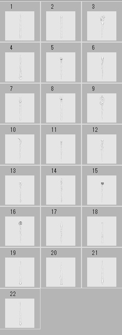 魔法の杖2_小(手持ちサイズ)/杖22種×装飾宝石13種+輪飾り+光飾り/セットアップ済+カスタム可能