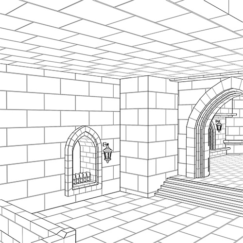 城塞の門と壁(長さ調節可)