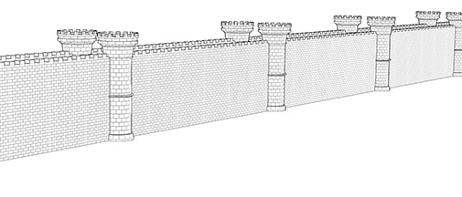 城塞の門と壁(長さ調節可)