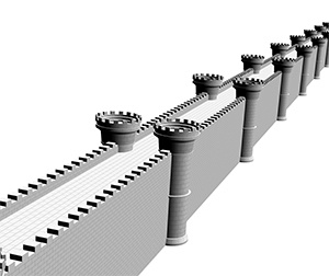 城塞の門と壁(長さ調節可)