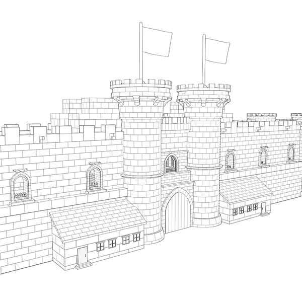 城塞の門と壁(長さ調節可)
