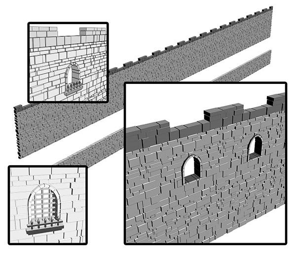 でこぼこレンガ壁/長さ調整あり