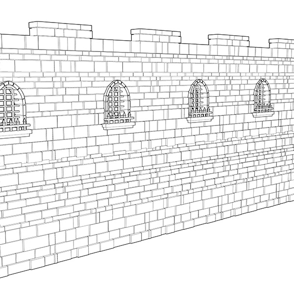 でこぼこレンガ壁/長さ調整あり