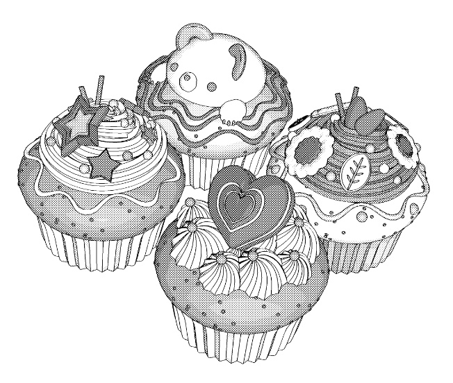 可愛いカップケーキ(9種)専用箱2/4/9個用+リボン2種(花飾り)付き