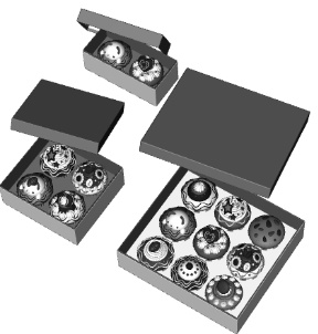 可愛いカップケーキ(9種)専用箱2/4/9個用+リボン2種(花飾り)付き